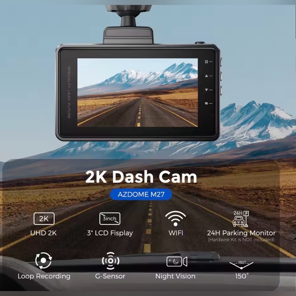 AZDOME Black Dash Camera - M27 - Picture 7 of 10